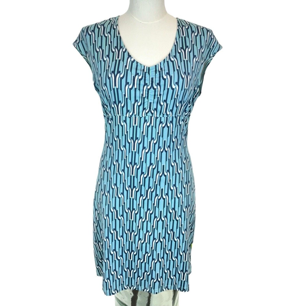 Title Nine Dress Sz Medium. Cap Sleeve Athletic Diamalete Blues Pocket‎ Stretchy
